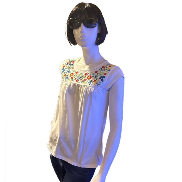 J. Crew Cap Sleeves Floral Top Size 2 - Picture 3 of 5